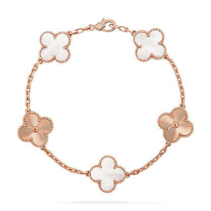 [Mystic ]New CLOVER WHITE PEARL MOP 5 MOTIF BRACELET COLLECTION