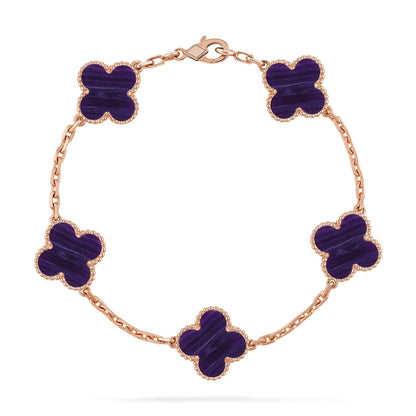 [Mystic ]New CLOVER 5 MOTIF PURPLE STRIPES BRACELET COLLECTION