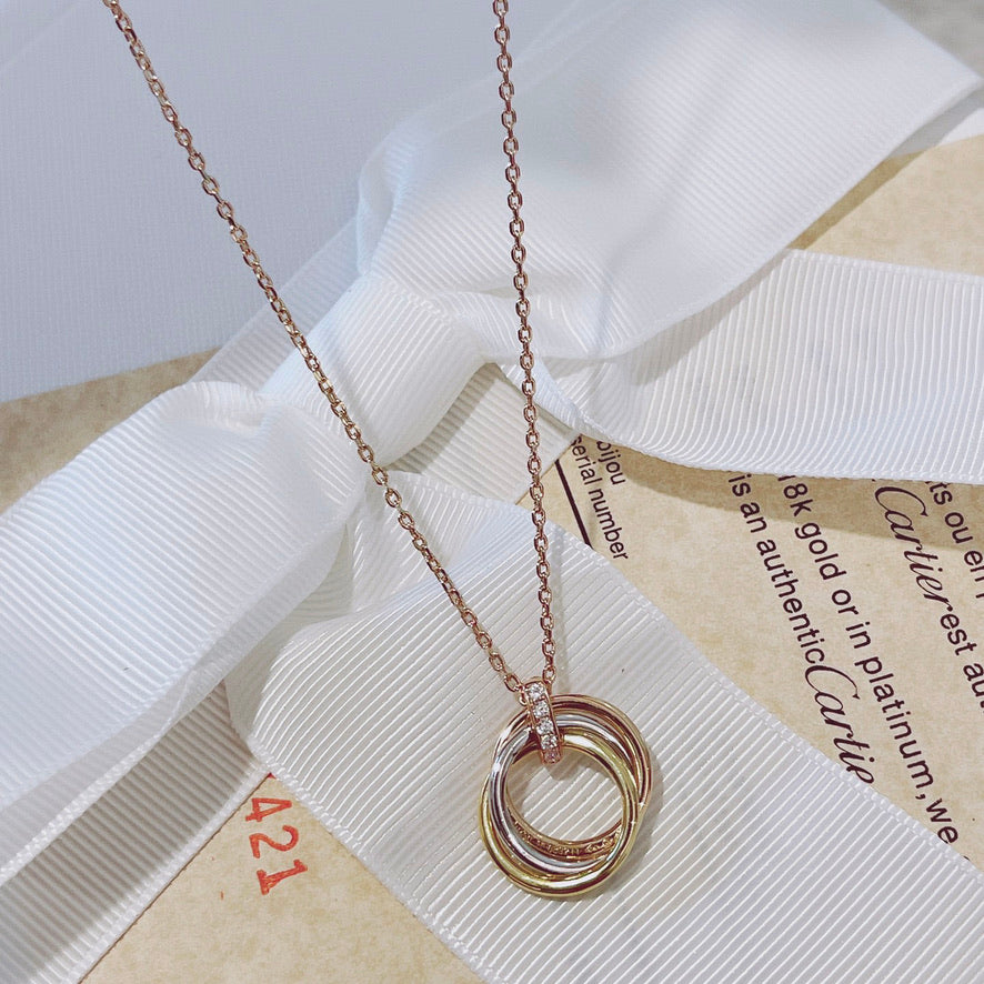 Mystic TRINITY NECKLACE GOLD  DIAMONDS