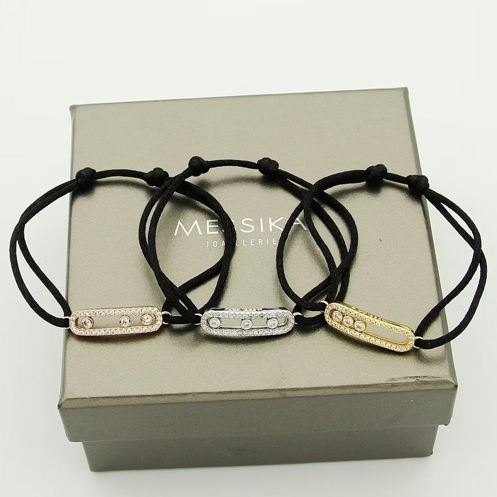 [Mystic]Messika Care(s) pink cord pavé bracelet