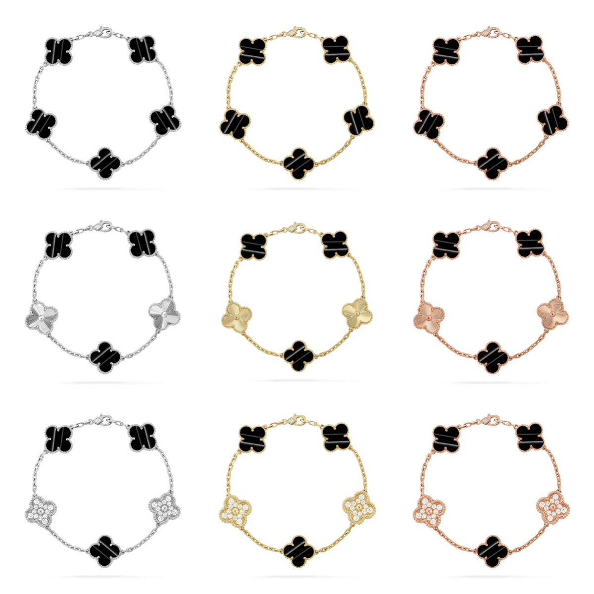 [Mystic ]New  CLOVER 5 MOTIF PULSAR STONE BRACELET COLLECTION