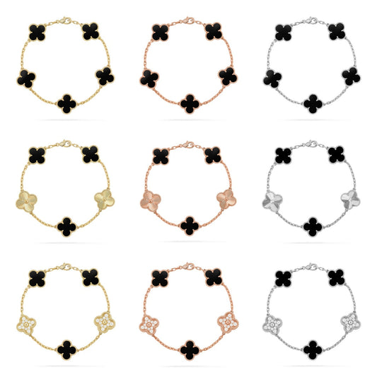 [Mystic ]New CLOVER 5 MOTIF ONYXS BRACELET COLLECTION