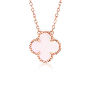 Mystic CLOVER 15MM PINK MOTHER-OF-PEARL SINGLE FLOWER NECKLACE