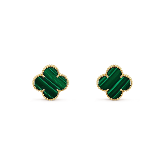 Mystic CLOVER MINI 9.5MM MALACHITE  EARRINGS