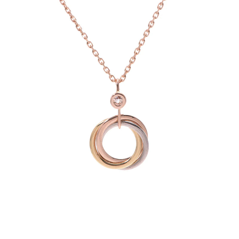 Mystic TRINITY SILVER GOLD PINK GOLD NECKLACE
