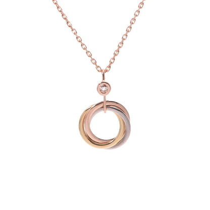 Mystic TRINITY SILVER GOLD PINK GOLD NECKLACE