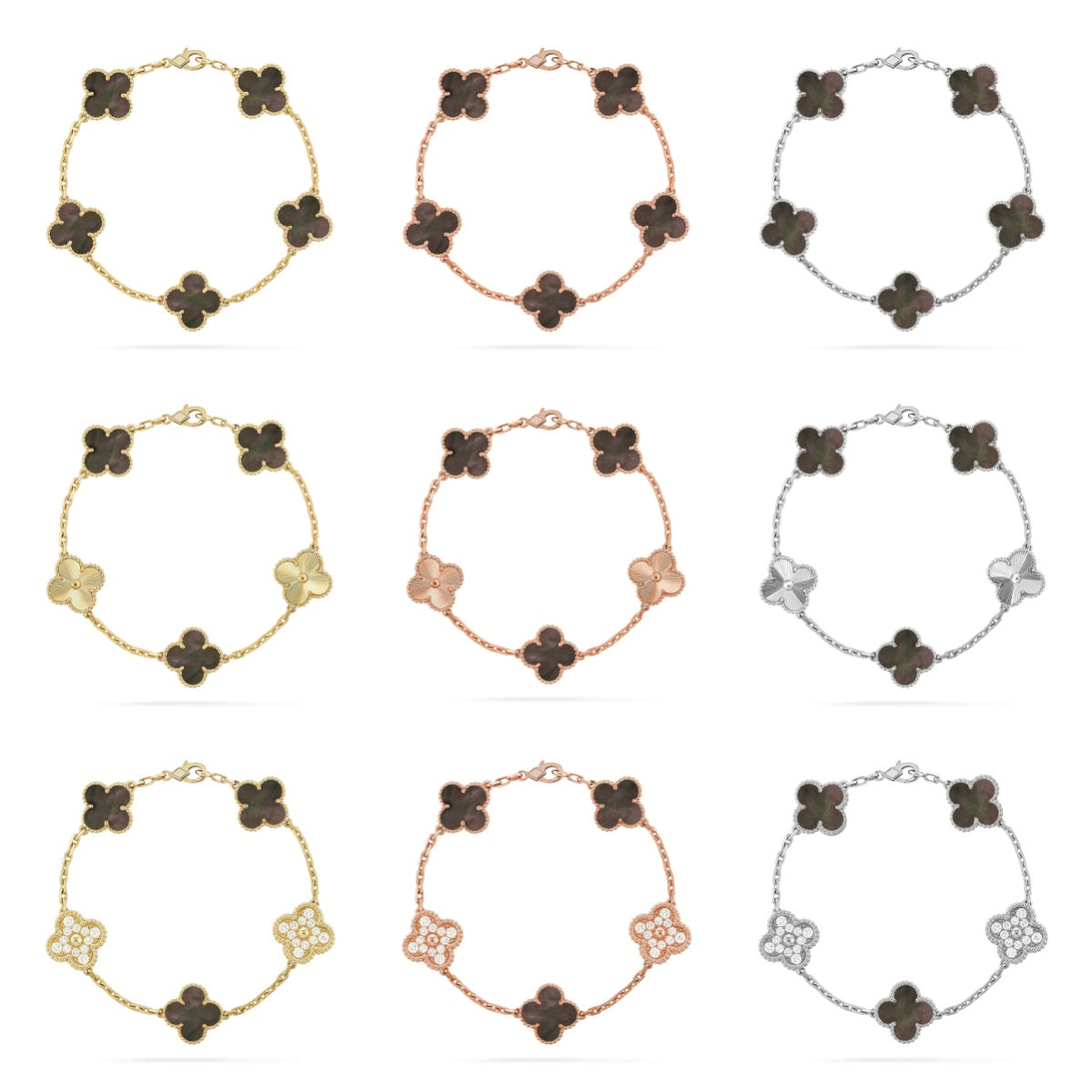 [Mystic ]New CLOVER 5 MOTIF GRAY MOP BRACELET COLLECTION