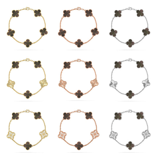 [Mystic ]New CLOVER 5 MOTIF GRAY MOP BRACELET COLLECTION