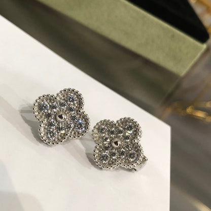 Mystic CLOVER 1 MOTIFS DIAMOND STUD EARRINGS SILVER