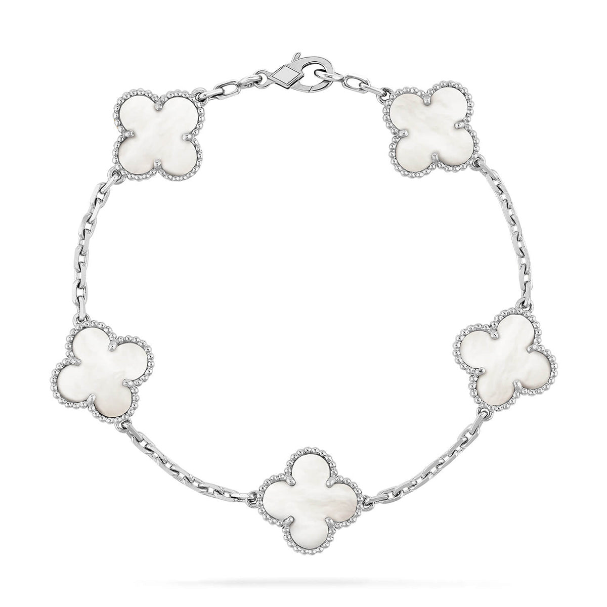 [Mystic ]New CLOVER WHITE PEARL MOP 5 MOTIF BRACELET COLLECTION