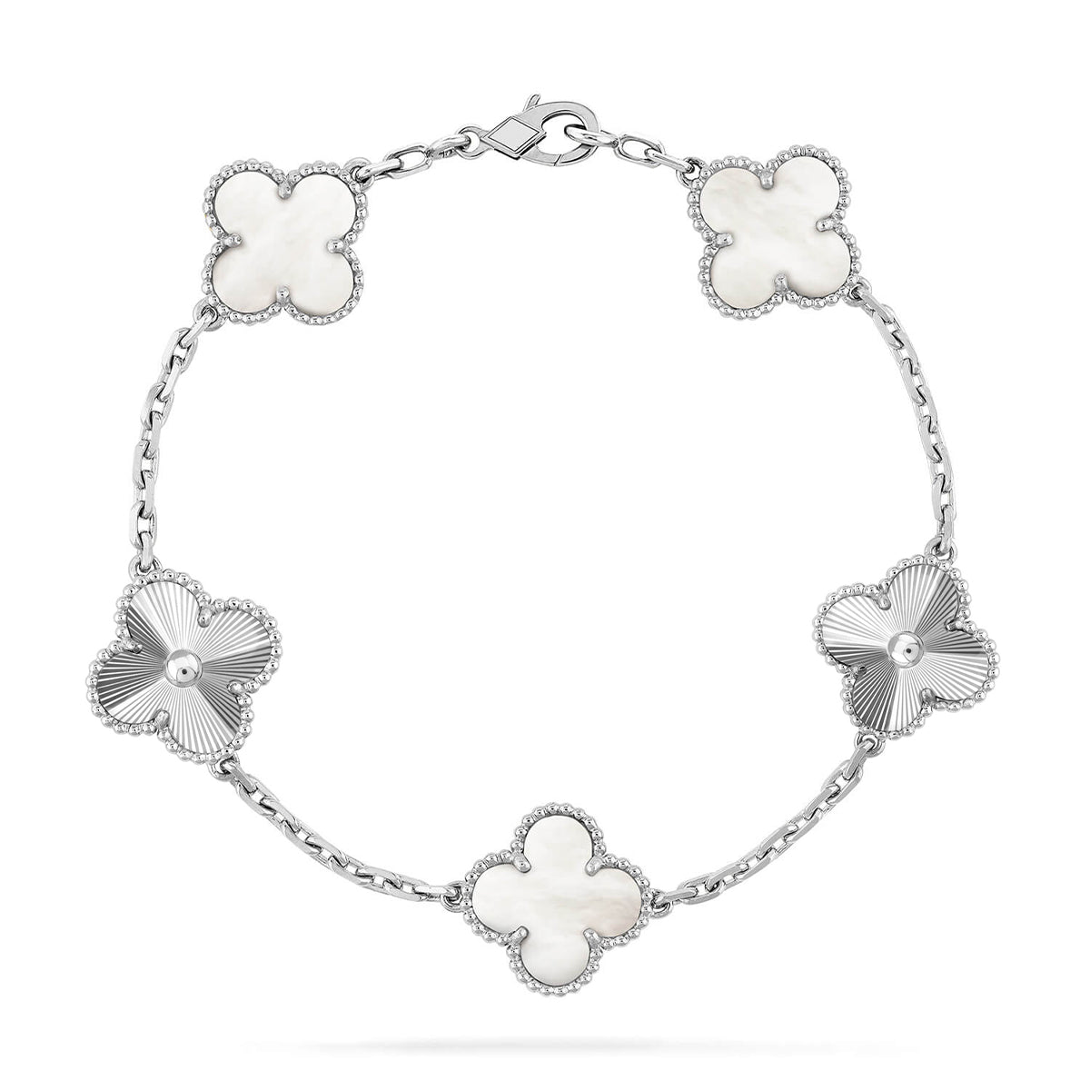 [Mystic ]New CLOVER WHITE PEARL MOP 5 MOTIF BRACELET COLLECTION