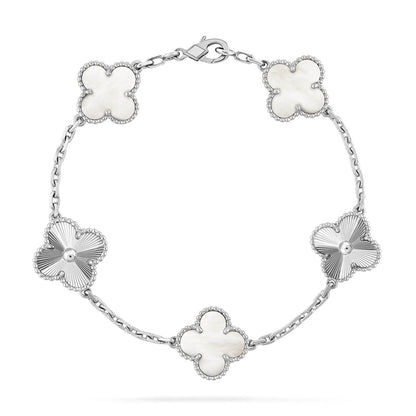 [Mystic ]New CLOVER WHITE PEARL MOP 5 MOTIF BRACELET COLLECTION