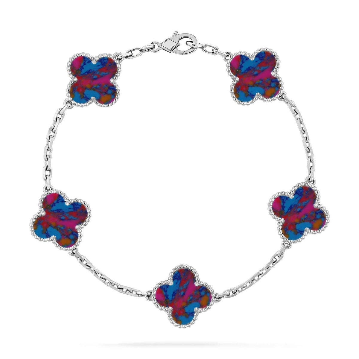 [Mystic ]New CLOVER 5 MOTIF COLOR GEMSTONES BRACELET COLLECTION