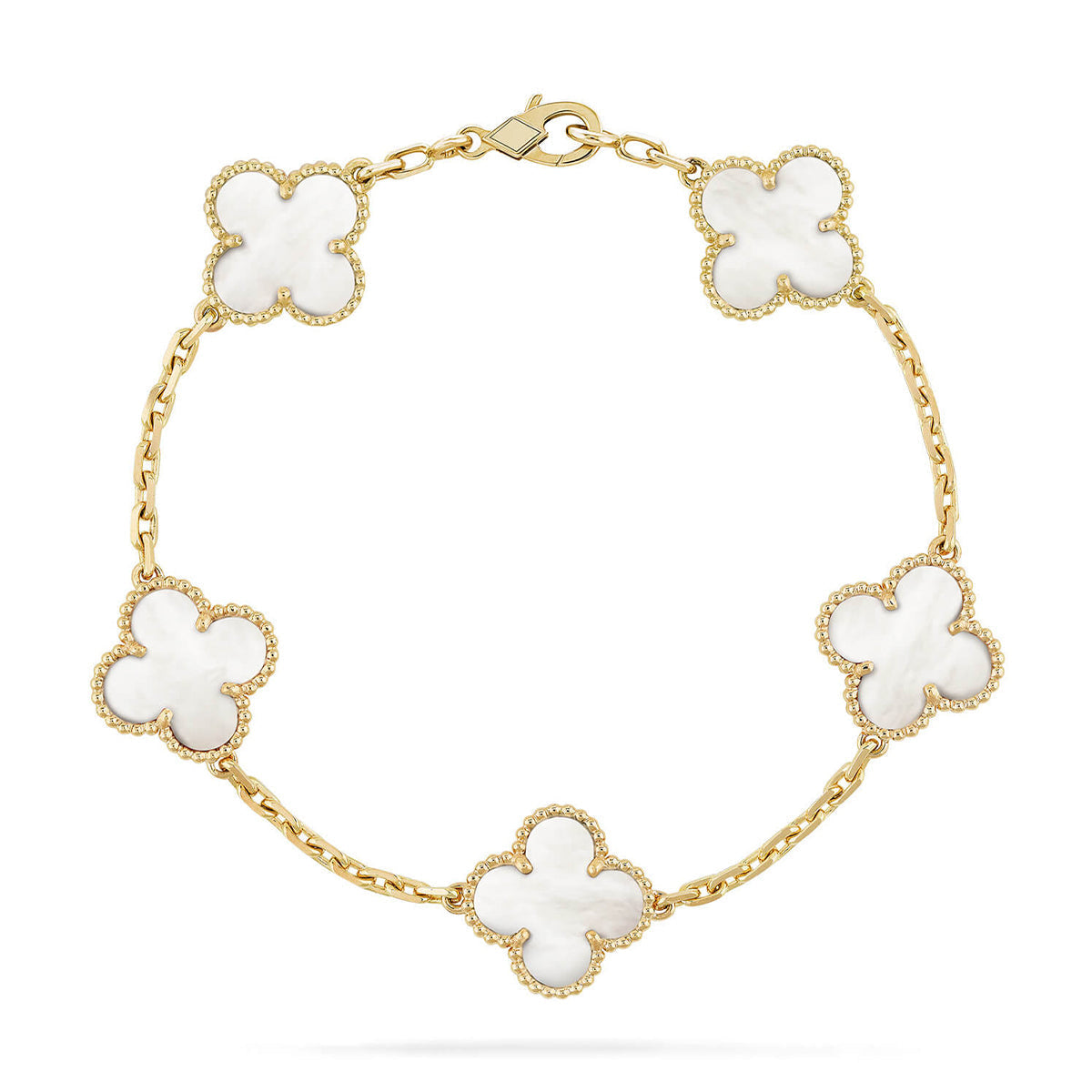 [Mystic ]New CLOVER WHITE PEARL MOP 5 MOTIF BRACELET COLLECTION