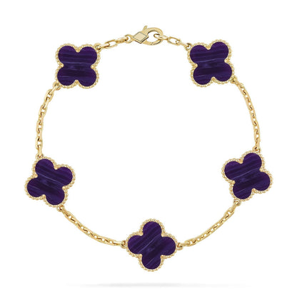 [Mystic ]New CLOVER 5 MOTIF PURPLE STRIPES BRACELET COLLECTION