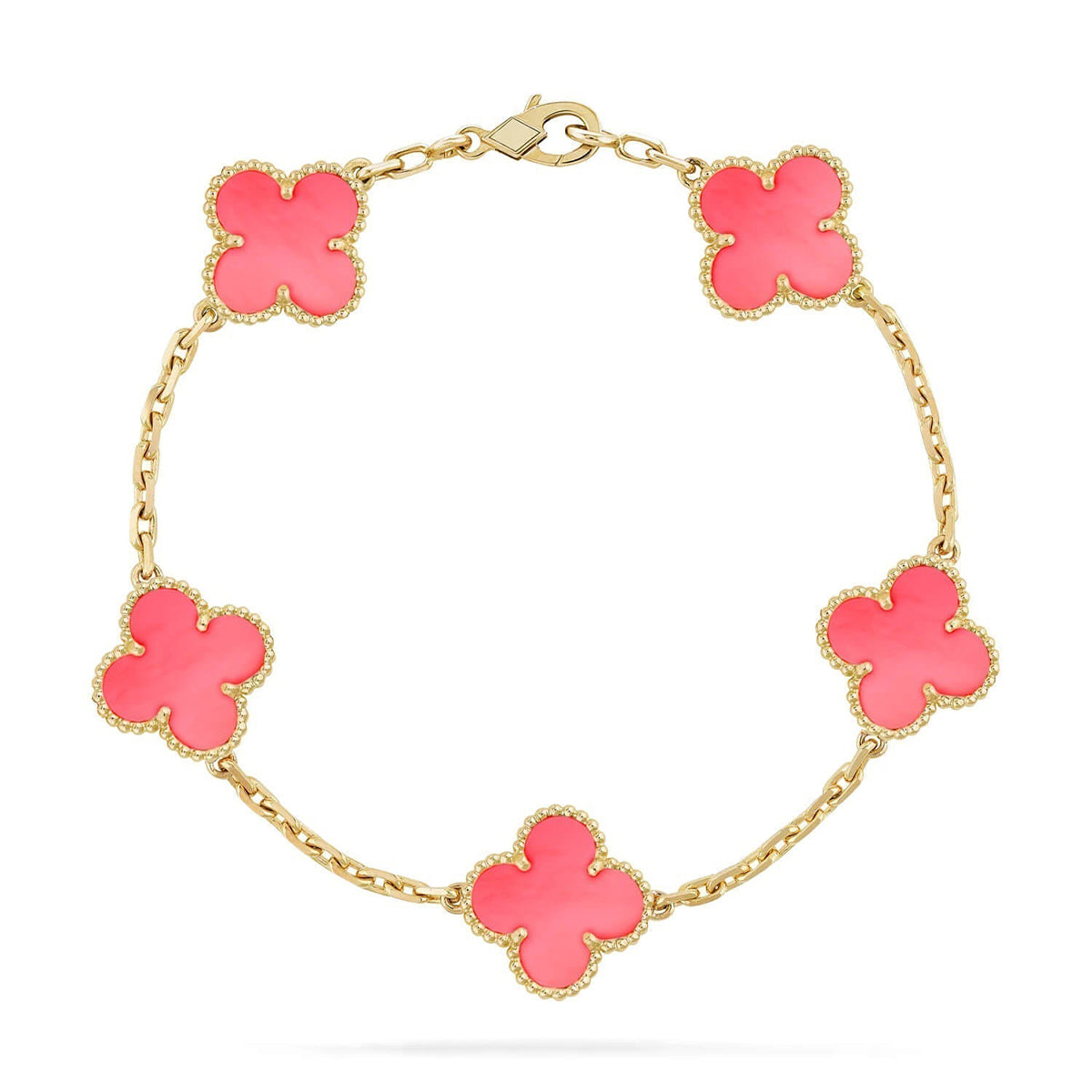 [Mystic ]New  CLOVER 5 MOTIFS  PINK MOP BRACELET COLLECTION