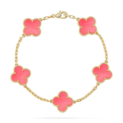 [Mystic ]New  CLOVER 5 MOTIFS  PINK MOP BRACELET COLLECTION