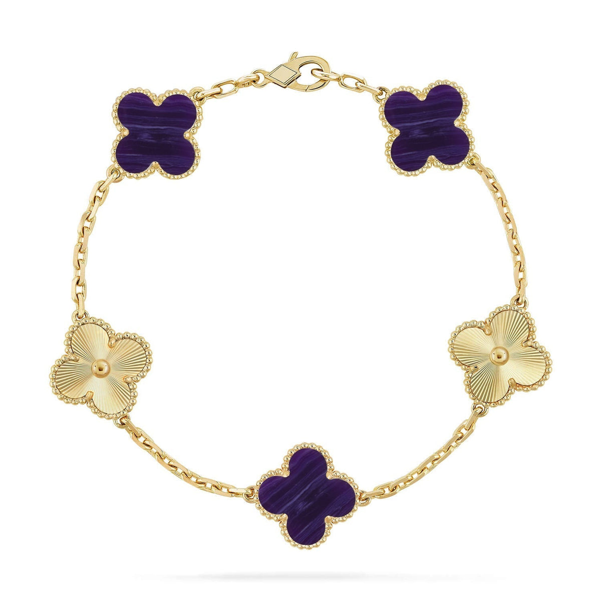 [Mystic ]New CLOVER 5 MOTIF PURPLE STRIPES BRACELET COLLECTION