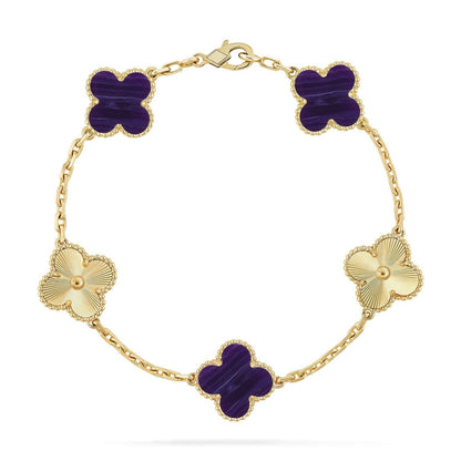 [Mystic ]New CLOVER 5 MOTIF PURPLE STRIPES BRACELET COLLECTION