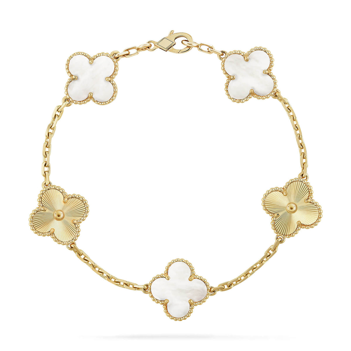 [Mystic ]New CLOVER WHITE PEARL MOP 5 MOTIF BRACELET COLLECTION
