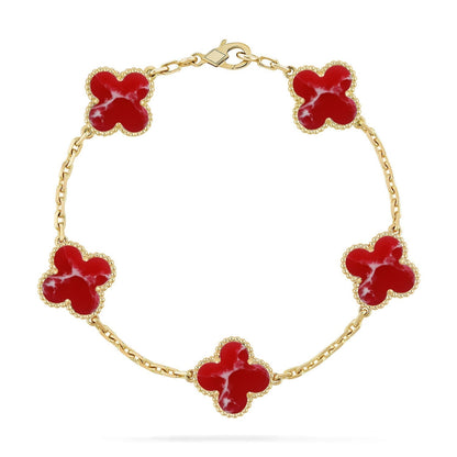 [Mystic ]New CLOVER 5 MOTIF RED PATTERN BRACELET COLLECTION