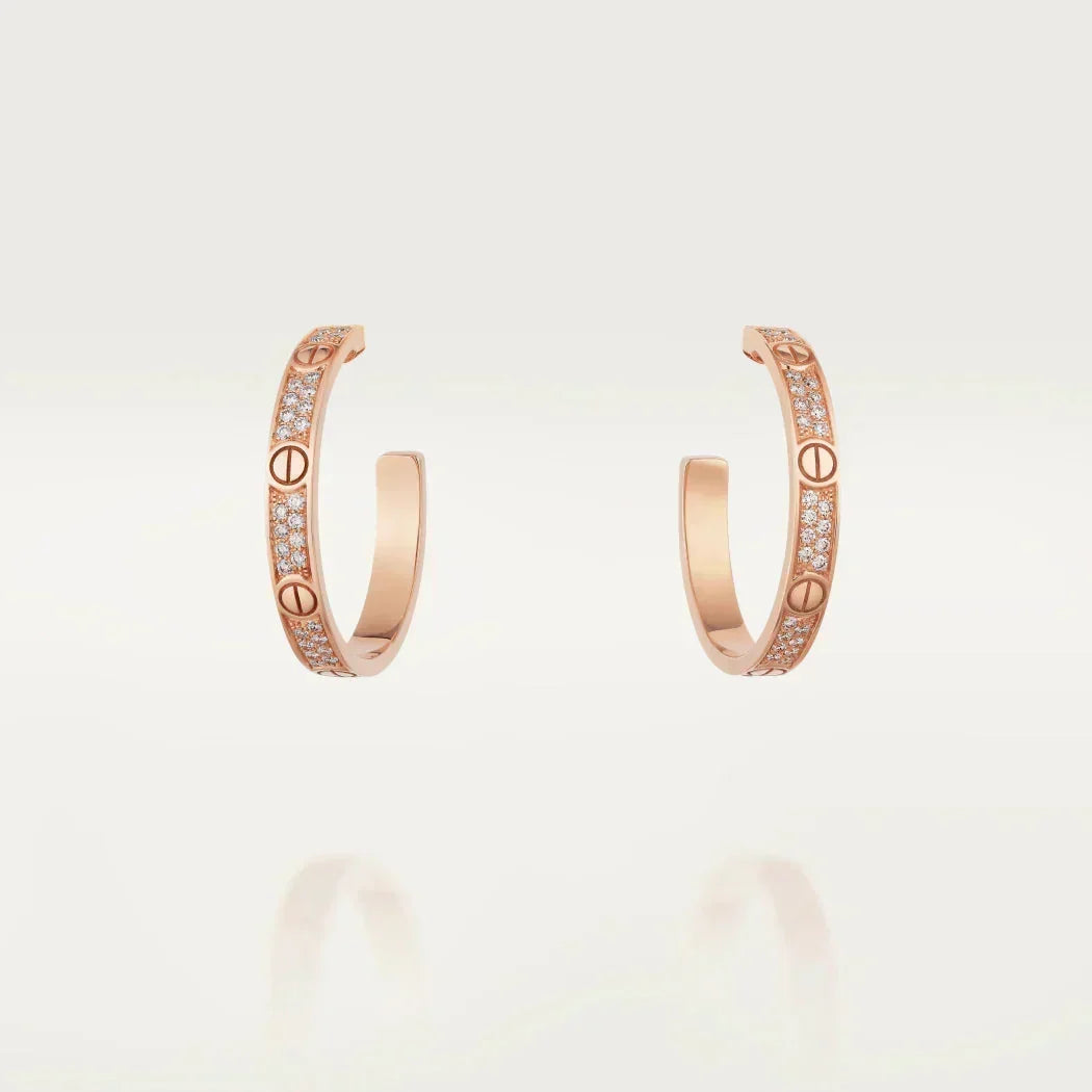 Mystic LOVE DIAMOND PINK GOLD HOOP EARRINGS