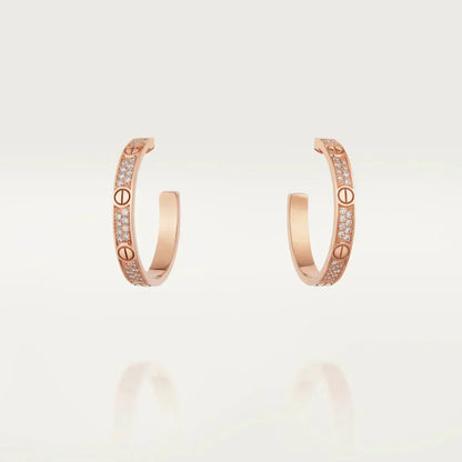 Mystic LOVE DIAMOND PINK GOLD HOOP EARRINGS