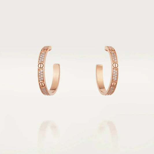 Mystic LOVE DIAMOND PINK GOLD HOOP EARRINGS