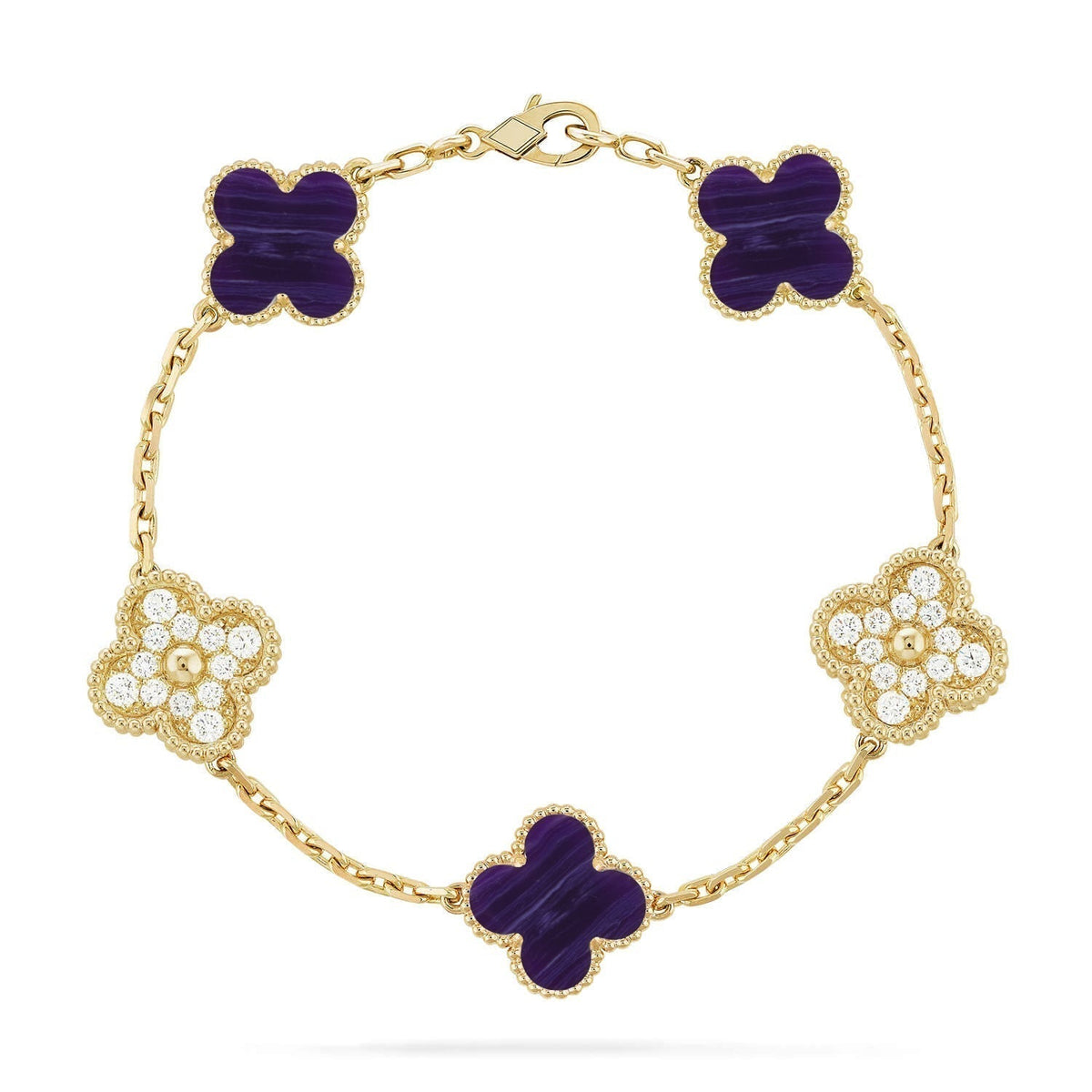 [Mystic ]New CLOVER 5 MOTIF PURPLE STRIPES BRACELET COLLECTION
