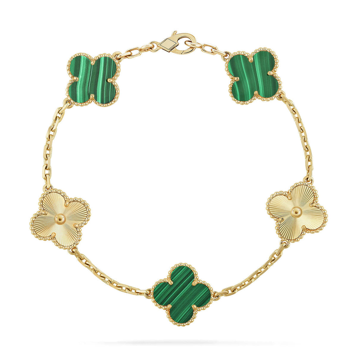 [Mystic ]New  CLOVER 5 MOTIF MALACHITE BRACELET COLLECTION