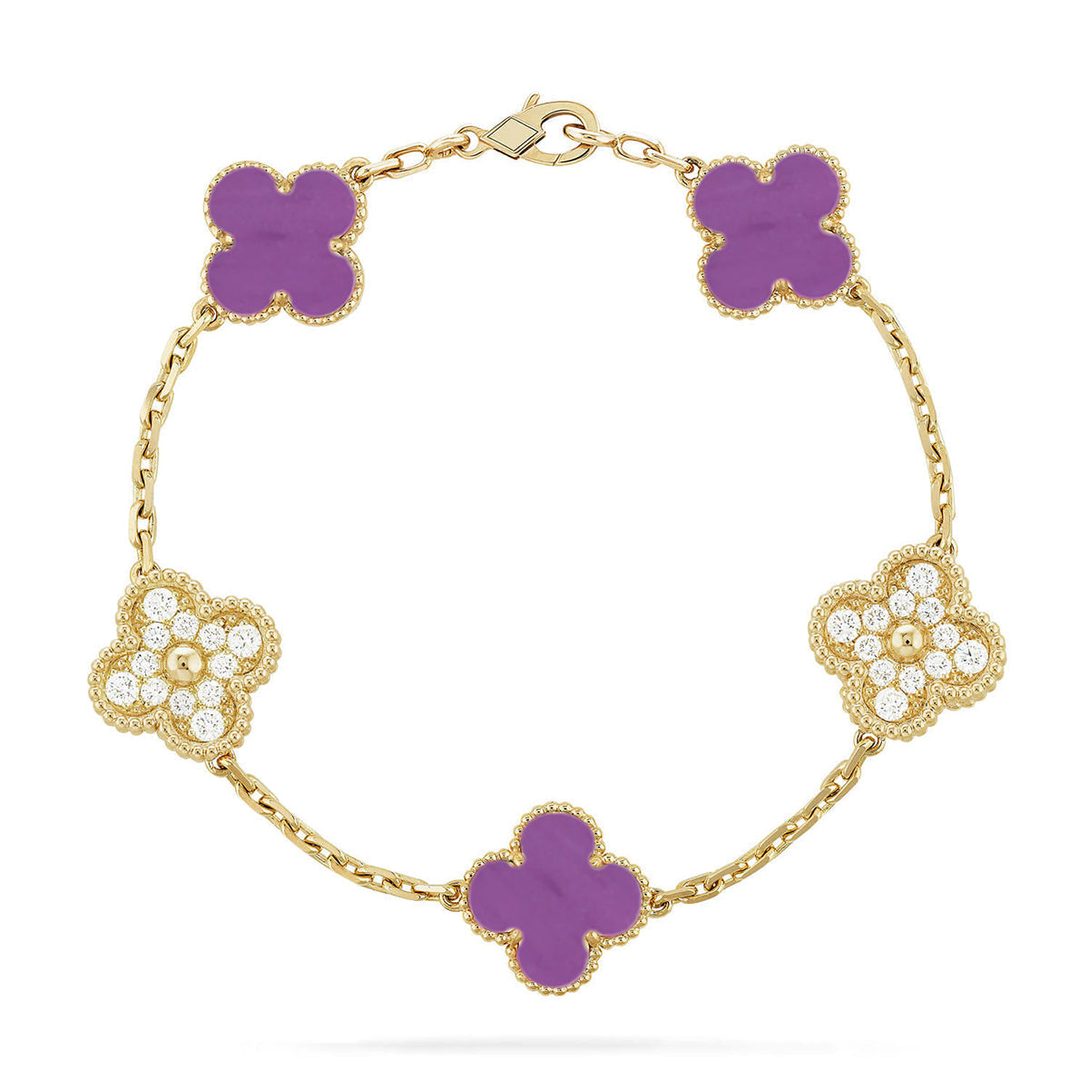 [Mystic ]New  CLOVER 5 MOTIF VIOLET BRACELET COLLECTION
