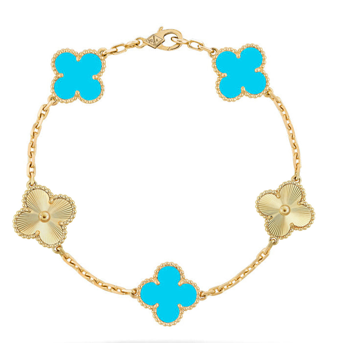 [Mystic ]New  CLOVER 5 MOTIF TURQUOISE BRACELET COLLECTION
