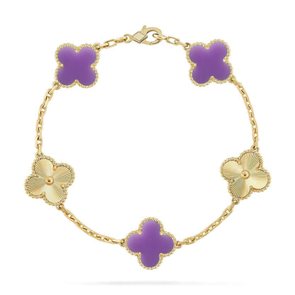 [Mystic ]New CLOVER 5 MOTIF LIGHT PURPLE BRACELET COLLECTION