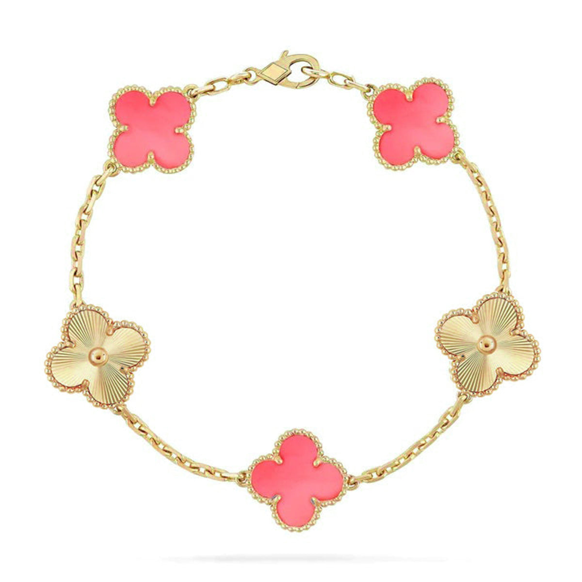 [Mystic ]New  CLOVER 5 MOTIFS  PINK MOP BRACELET COLLECTION