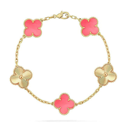 [Mystic ]New  CLOVER 5 MOTIFS  PINK MOP BRACELET COLLECTION