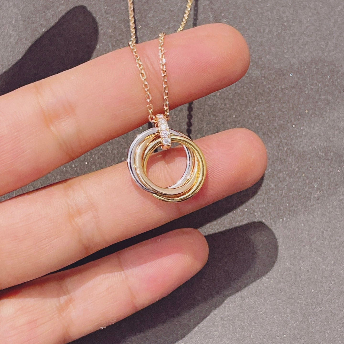 Mystic TRINITY NECKLACE GOLD  DIAMONDS