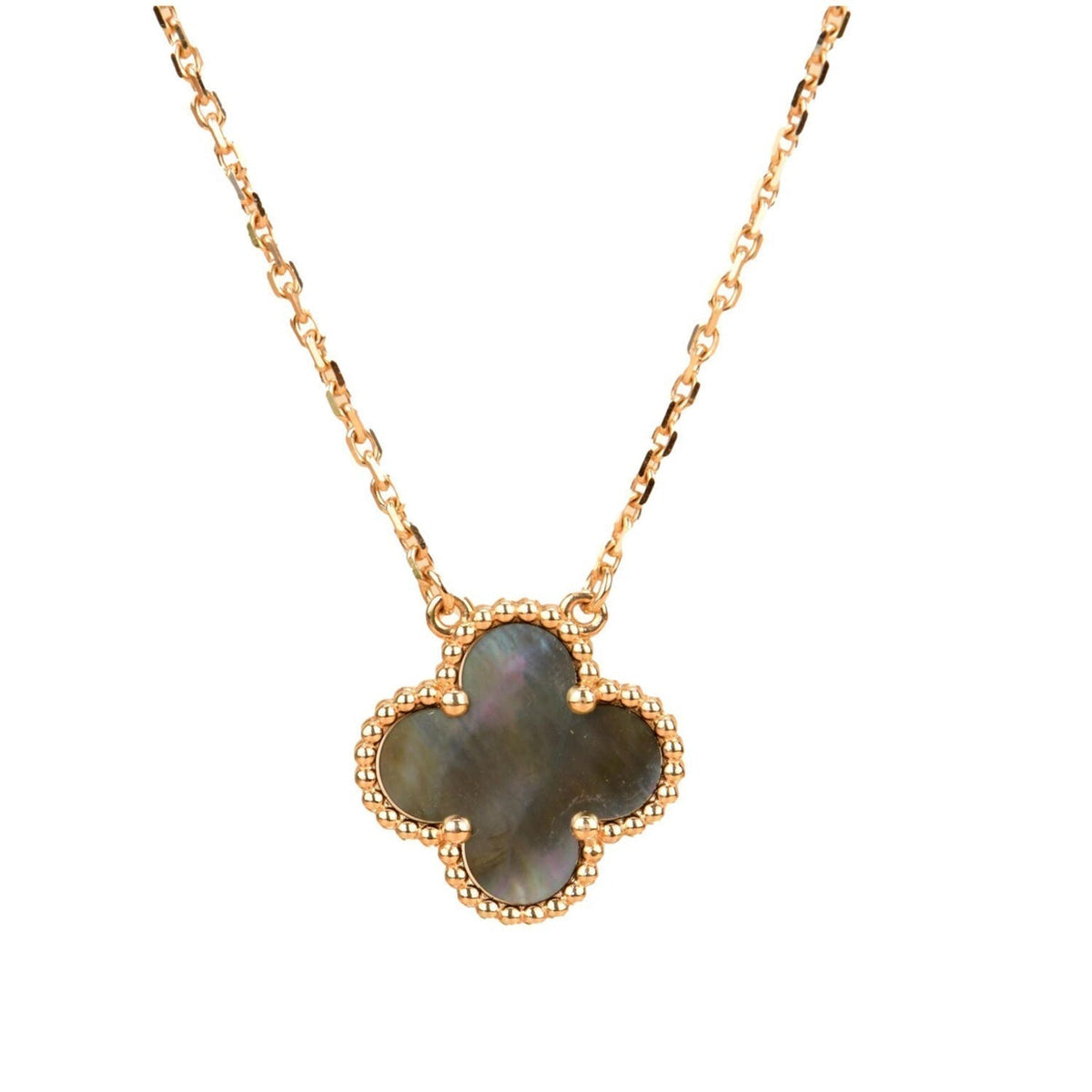 Mystic CLOVER 15MM  GRAY MOTHER OF PEARL NECKLACE