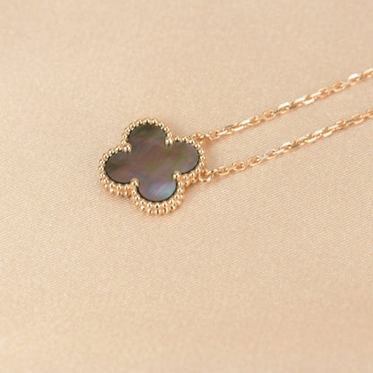 Mystic CLOVER 15MM  GRAY MOTHER OF PEARL NECKLACE