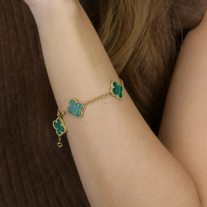 [Mystic ]New  CLOVER 5 MOTIF MALACHITE BRACELET COLLECTION