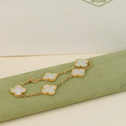 [Mystic ]New CLOVER WHITE PEARL MOP 5 MOTIF BRACELET COLLECTION