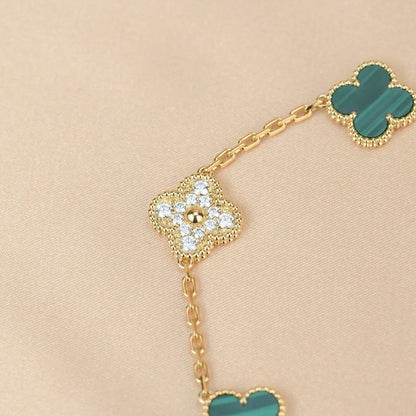 [Mystic ]New  CLOVER 5 MOTIF MALACHITE BRACELET COLLECTION
