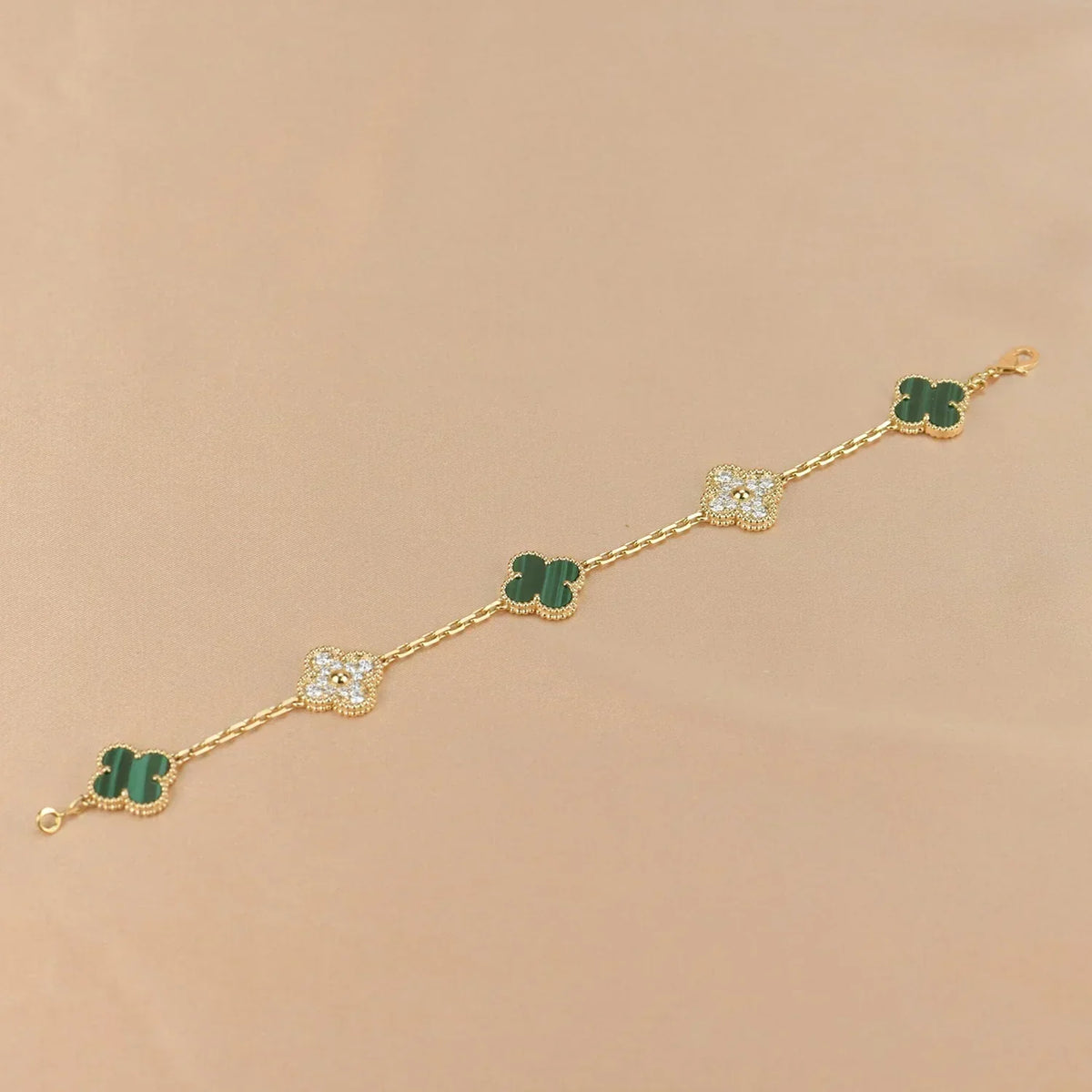 [Mystic ]New  CLOVER 5 MOTIF MALACHITE BRACELET COLLECTION