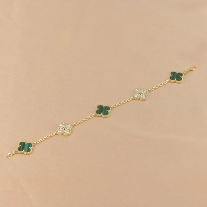 [Mystic ]New  CLOVER 5 MOTIF MALACHITE BRACELET COLLECTION