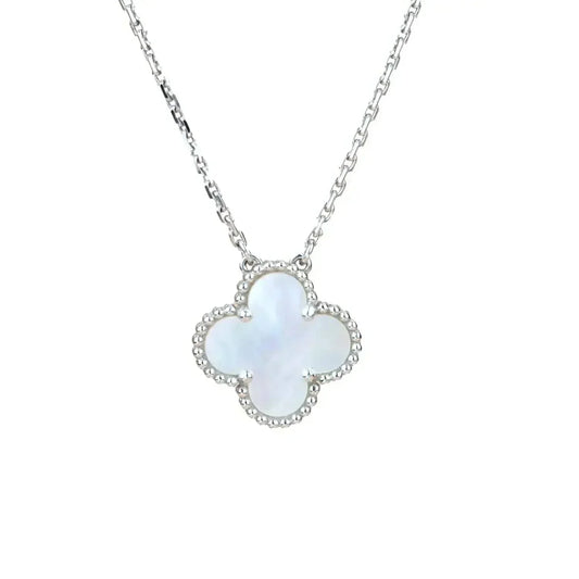 Mystic CLOVER  15MM WHITE MOTHER-OF-PEARL SILVER