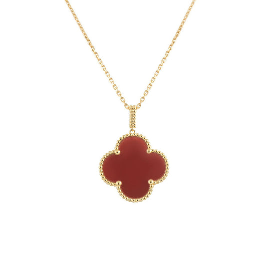 Mystic CLOVER 25MM NECKLACE GOLD CARNELIAN
