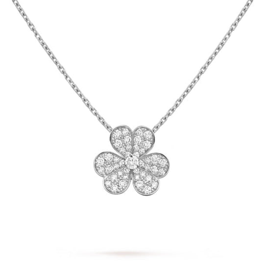 Mystic CLOVER DIAMOND NECKLACE SILVER
