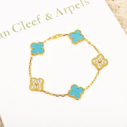 [Mystic ]New  CLOVER 5 MOTIF TURQUOISE BRACELET COLLECTION