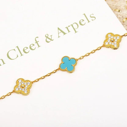 [Mystic ]New  CLOVER 5 MOTIF TURQUOISE BRACELET COLLECTION