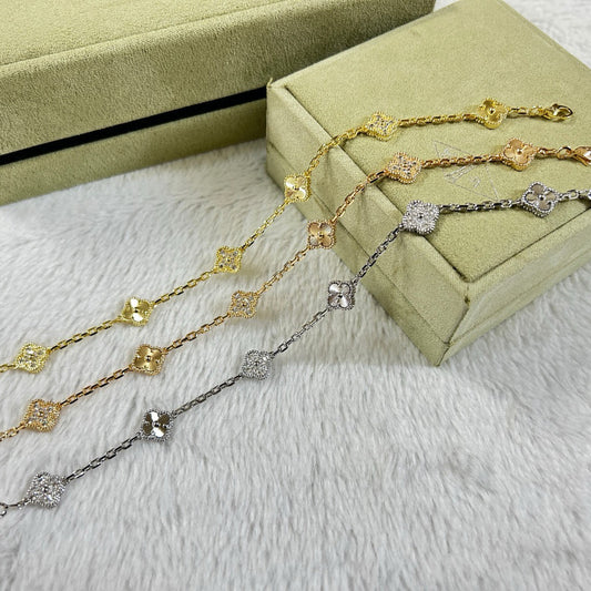 [Mystic ]CLOVER 6 MOTIF DIAMOND LASER BRACELET
