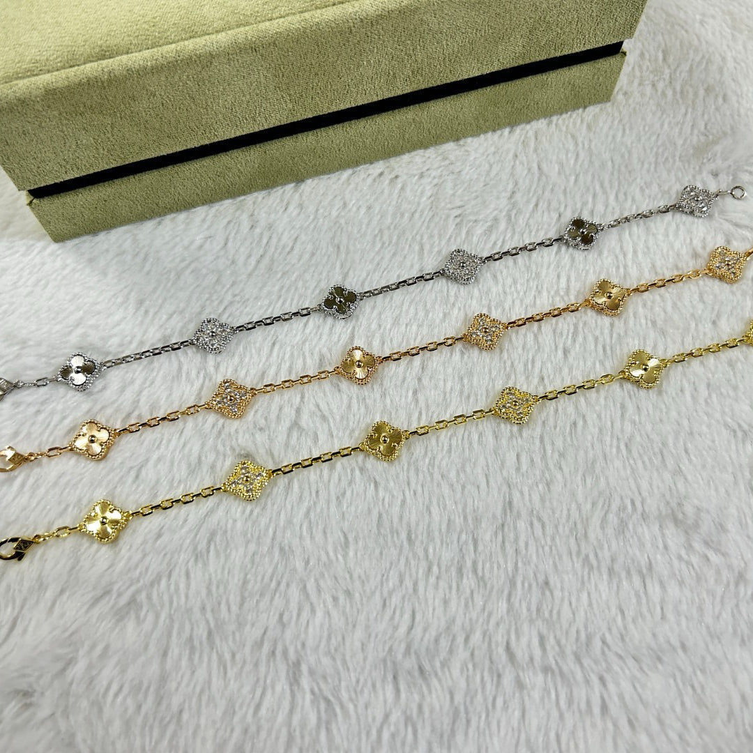 [Mystic ]CLOVER 6 MOTIF DIAMOND LASER BRACELET